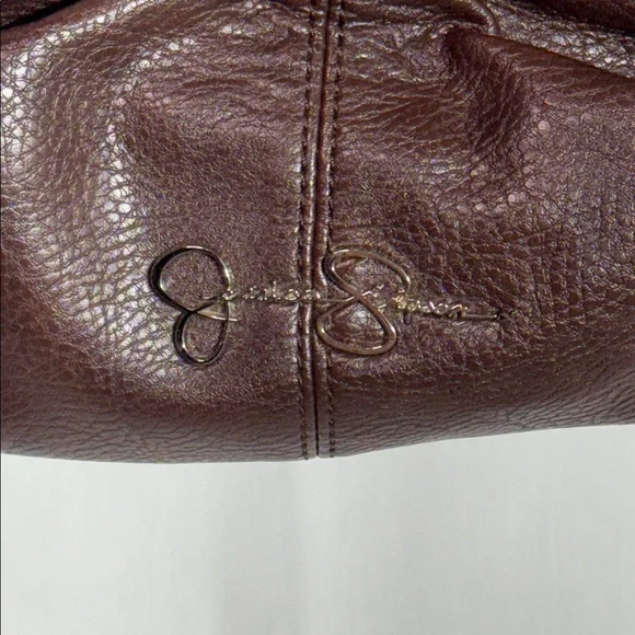 Jessica Simpson Brown Pebbled Shoulder Bag JS5132 Slouchy Buckle Hobo Purse - Picture 3 of 12